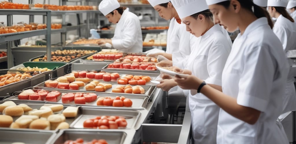 A professional training session in the food industry.