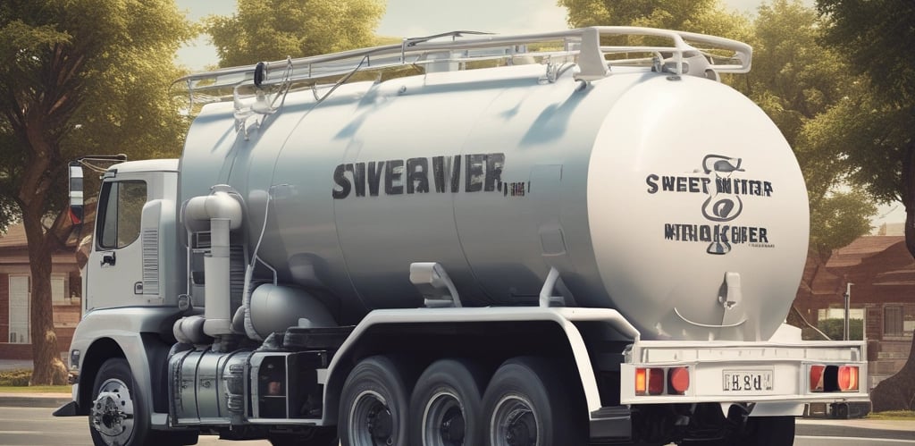 a tanker truck with a tankless tanker on the side of the road