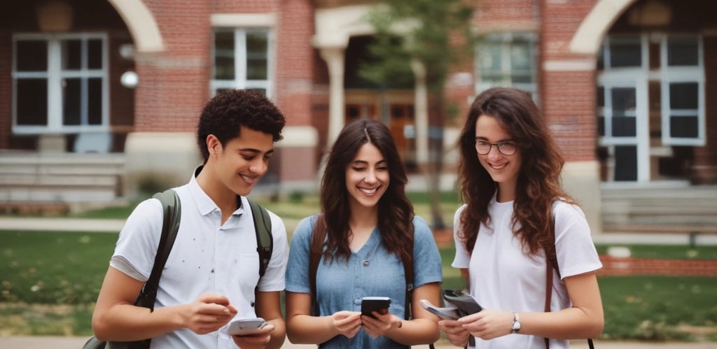 A tall communication tower with a distinctive circular structure near the top stands against a cloudy sky. The lower part of the tower is connected to a building with large windows.