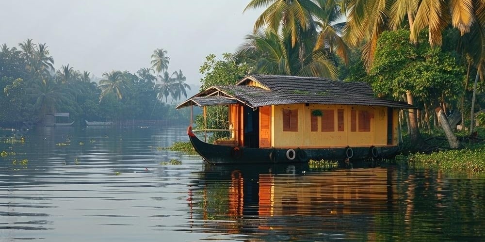 A houseboat in Kerala Backwaters