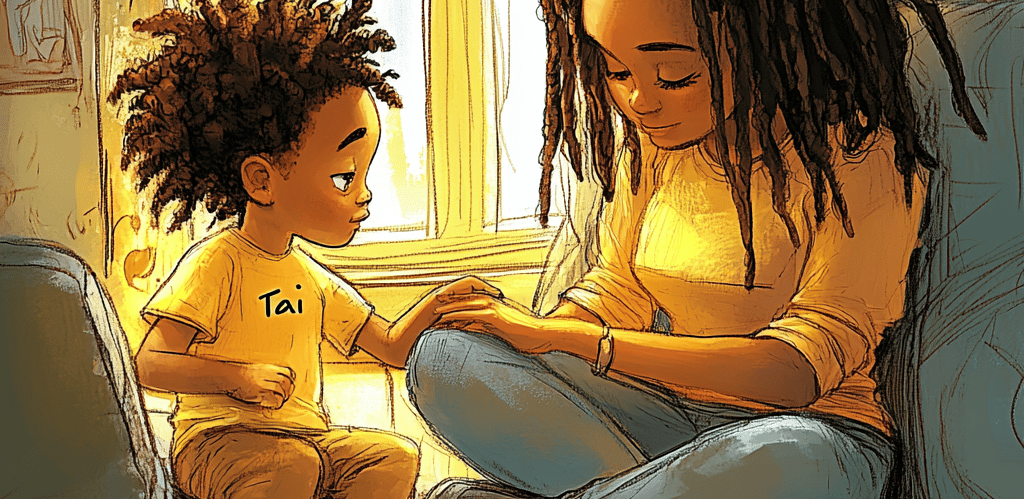 Mommy talks to her young son about the death of his best friend. Sensitive conversations about dying