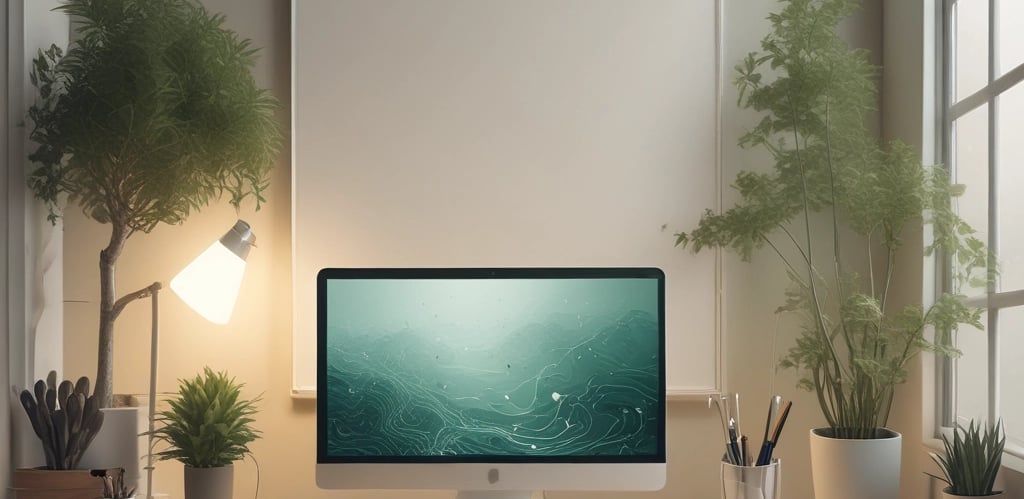 a computer monitor screen with a computer monitor and a keyboard