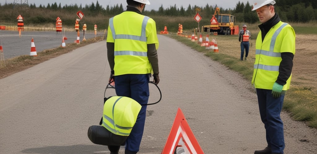 A group of diverse African professionals engaged in a hands-on HSE training session outdoors.