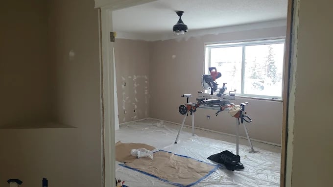 Interior home painting and trim carpentry replacement construction