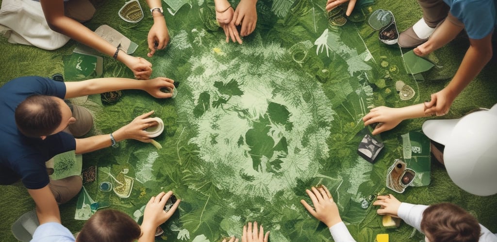 Portrait of engineer Francelle Ferretti Salvador in a modern office setting with environmental planning documents.