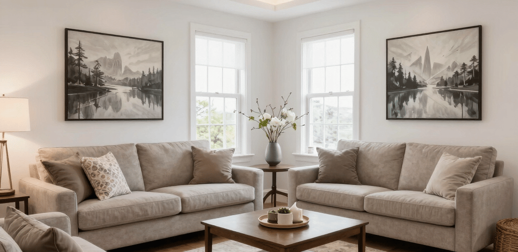 Cozy shared living room with natural light and comfortable seating, showing a welcoming home environment.