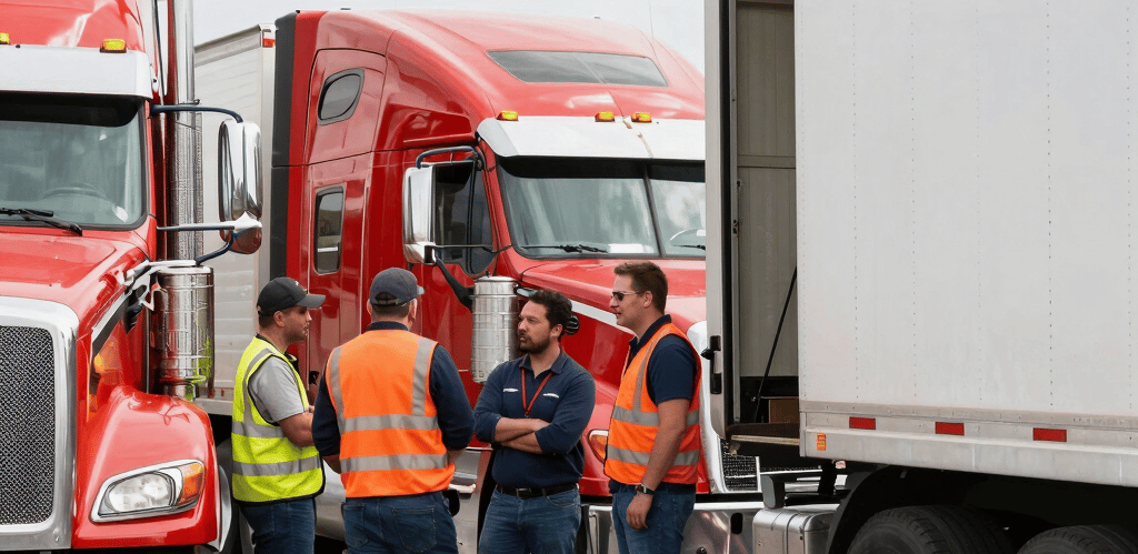 A gleaming 18-wheeler truck from Rutaforte parked on an open highway under a clear blue sky.