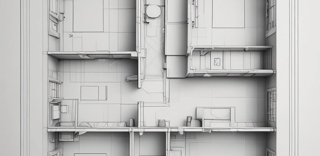 Modern architectural blueprint and construction site in João Pessoa with engineers discussing plans.