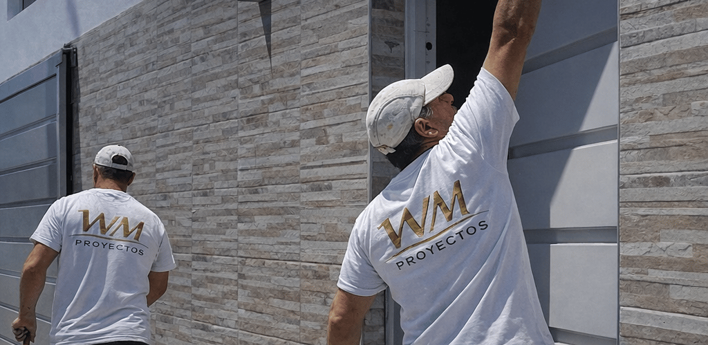 Professional contractors from Walter Martinez Proyectos performing home remodeling and painting services.