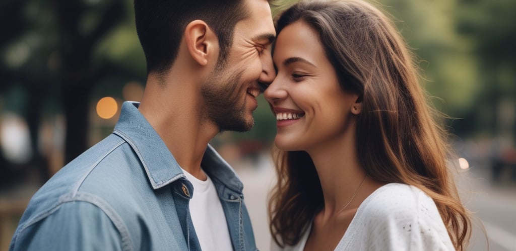 A lively city night scene with diverse people meeting and smiling under warm streetlights.