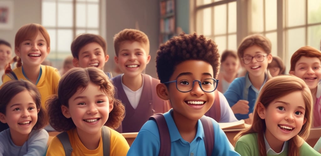 A modern clinic reception area with blue and orange accents reflecting the brand colors.