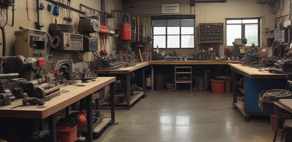 Photo of a factory under construction with visible steel structures and workers.