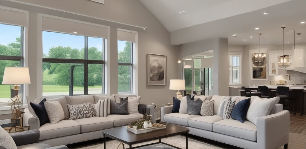 A welcoming team of real estate agents standing in front of a stunning luxury home.