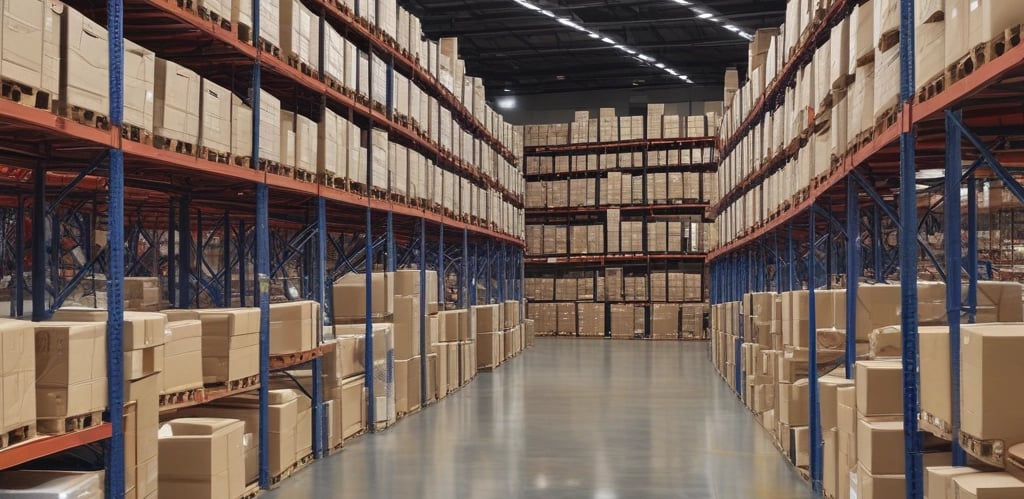 A man standing in a warehouse with a fork lift