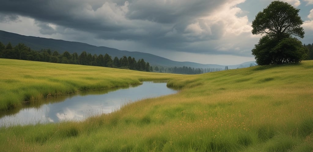 serene oak tree against calm sky