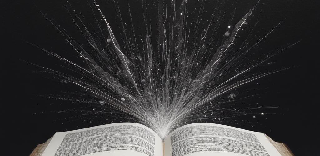 A cozy workspace with scattered manuscripts, a pen resting on an open notebook, and soft natural light highlighting creative tools.