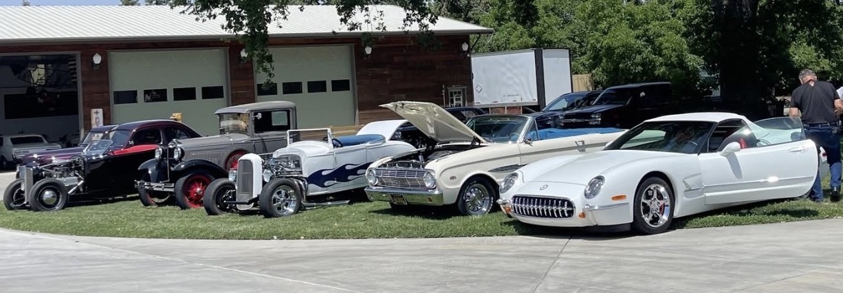 Visalia Vapor Trailers Car Club members cars on display at the yearly club picnic