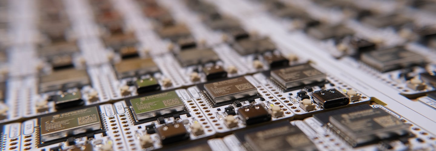 a close up of our ESP32 development boards