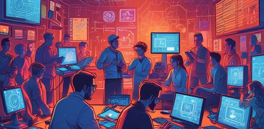 A vibrant graphic showcasing creators collaborating with brands.