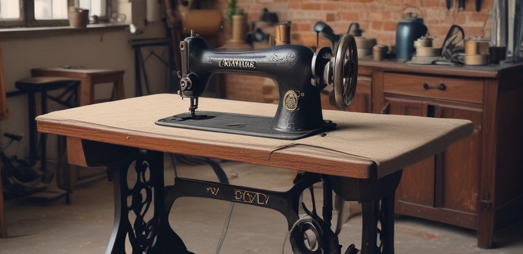 The image depicts a bustling indoor market or workshop filled with textiles and people. Various colorful fabrics and clothes are scattered throughout the room, with sewing machines visible in the background. People are engaged in activities related to the textile industry, possibly working or trading. The environment appears lively and somewhat chaotic, with a mixture of colors and textures.