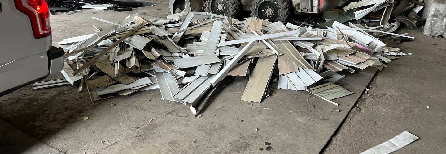 Aluminum siding dropped off at the recycling center