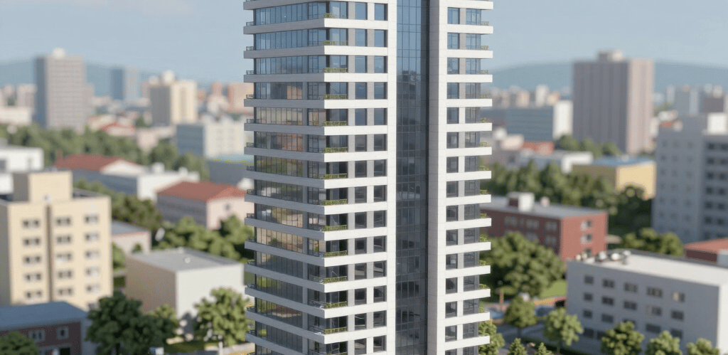 A skilled construction team collaborating on-site with modern machinery and blueprints under a clear sky.