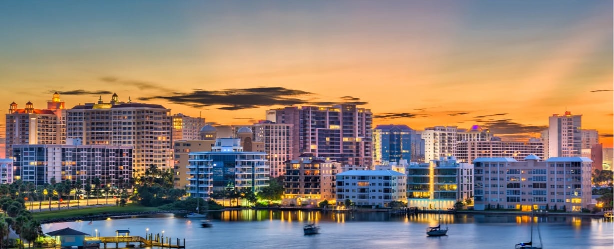Sarasota evening skyline - boutique Sarasota real estate