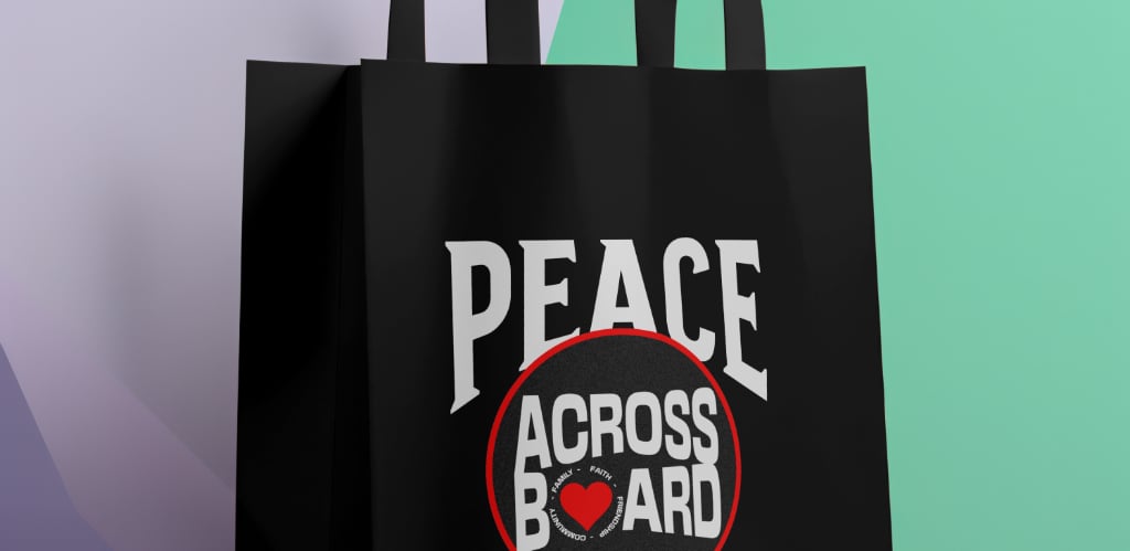 Peace Across Board Tote Bag
