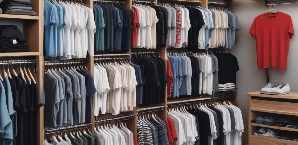 photo of blue crew-neck tops