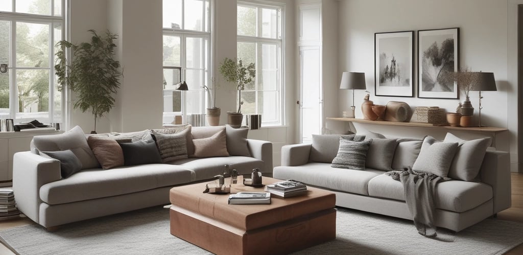 A clean and modern living room showcasing professional cleaning services.