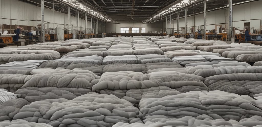 Modern factory workers inspecting packaging materials in a bright warehouse