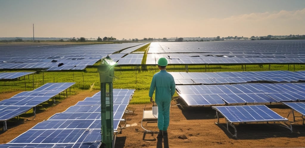 A professional inspector carefully examining industrial equipment with a clipboard in hand.