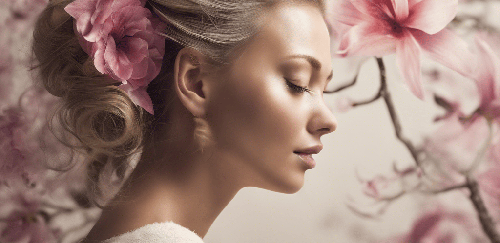 a woman with a flower in her hair