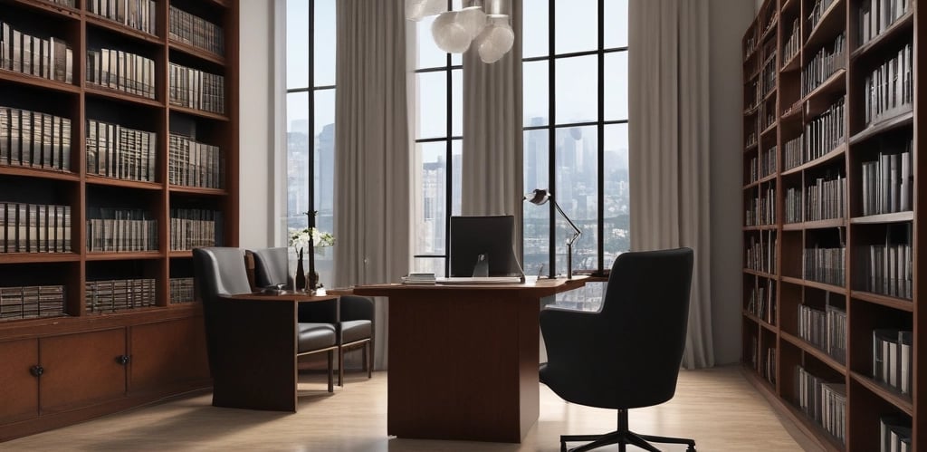 A professional legal office with a modern design and a welcoming atmosphere.