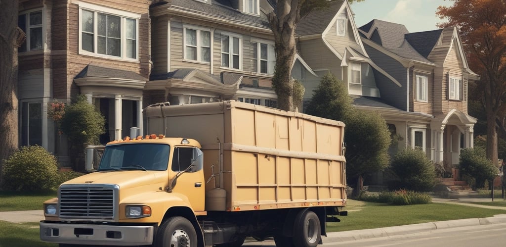 A green business waste bin is positioned against a brick wall. The bin is branded with a logo and contact information for a waste management company.
