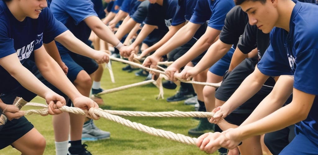 Athletes training together outdoors during a team practice session.