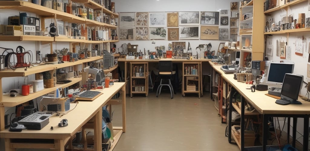 A close-up view of a mechanical or technological component with a sleek design and metallic textures is displayed. The phrase 'Power Up Your Imagination' is etched on the surface, suggesting encouragement or inspiration, possibly for creative or innovative activities.