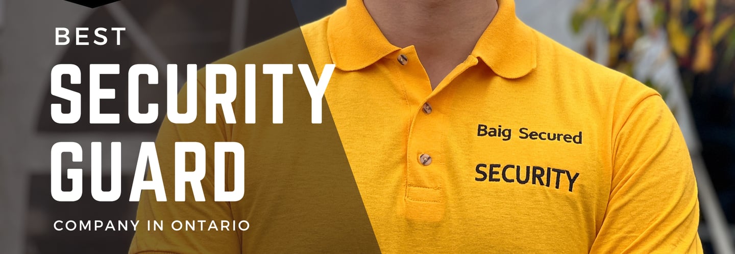 A male security guard at Baig Security located in Milton, Burlington, Oakville, Halton, Mississauga