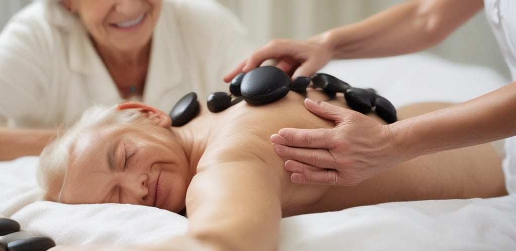 A serene massage room with calming decor and soft lighting.