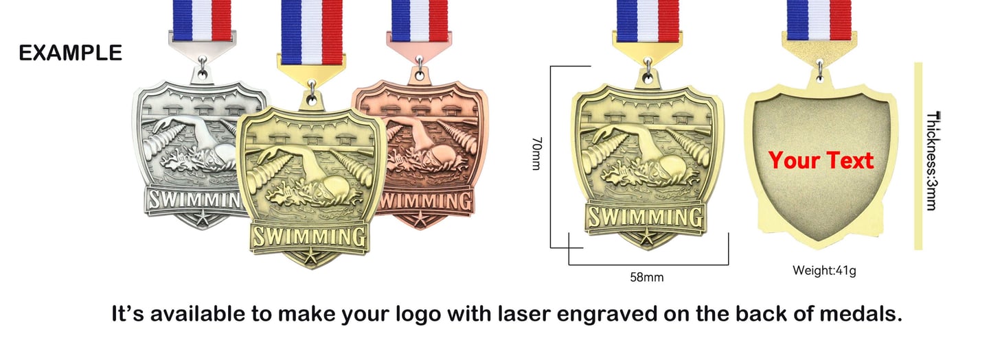 It’s available to make your logo with laser engraved on the back of medals.