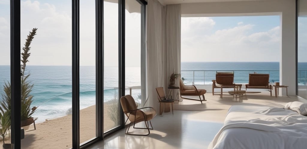 A bright, spotless living room with sunlight streaming through the windows, showcasing fresh cleanliness and calm.