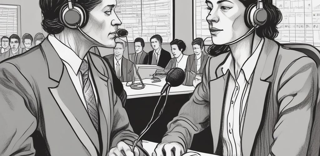 A warm, elegant office setting with a translator working attentively on official documents.