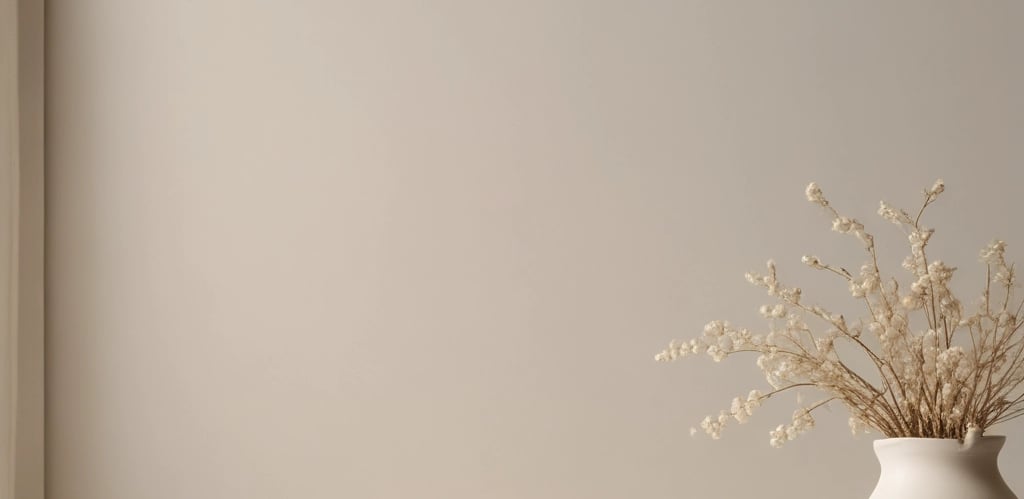 A serene workspace with a laptop displaying a hair growth planner, surrounded by soft neutral decor.