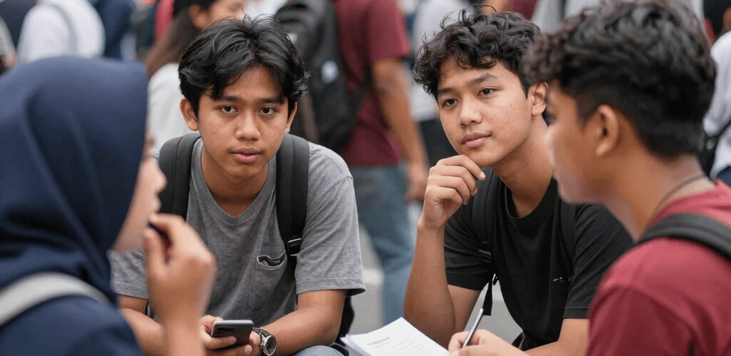 Group of diverse people happily participating in a survey event, showing engagement and collaboration