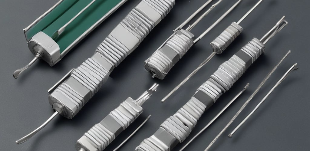 Close-up image of a technician examining a complex printed circuit board under bright lab lighting.