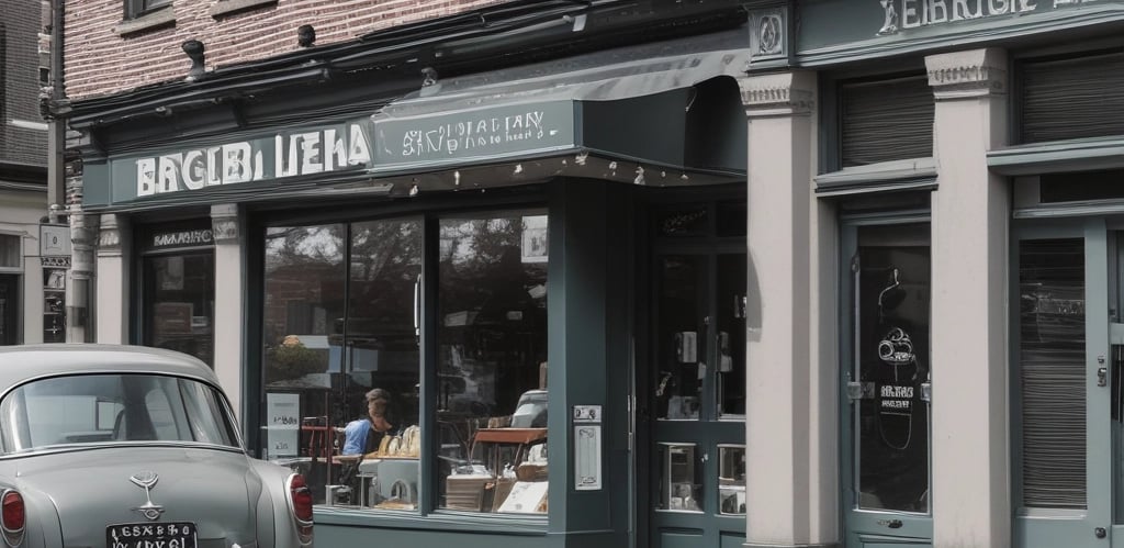 A person wearing a mask, scarf, and casual clothing stands in front of a burger shop named 'Kasap Burger' with bold signage. The shop has wooden outdoor tables and chairs, and a menu board is displayed at the entrance. A scooter is parked nearby, and the area features some street art graffiti on the walls.