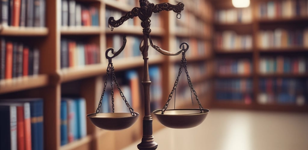 A library with legal scales