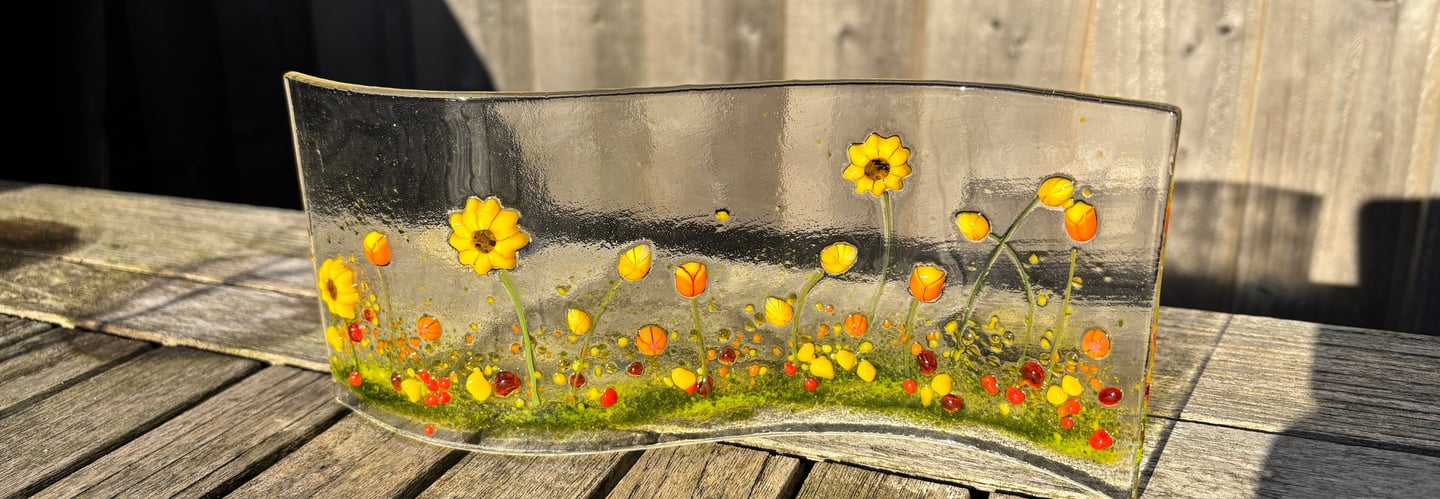 a fused glass decoration