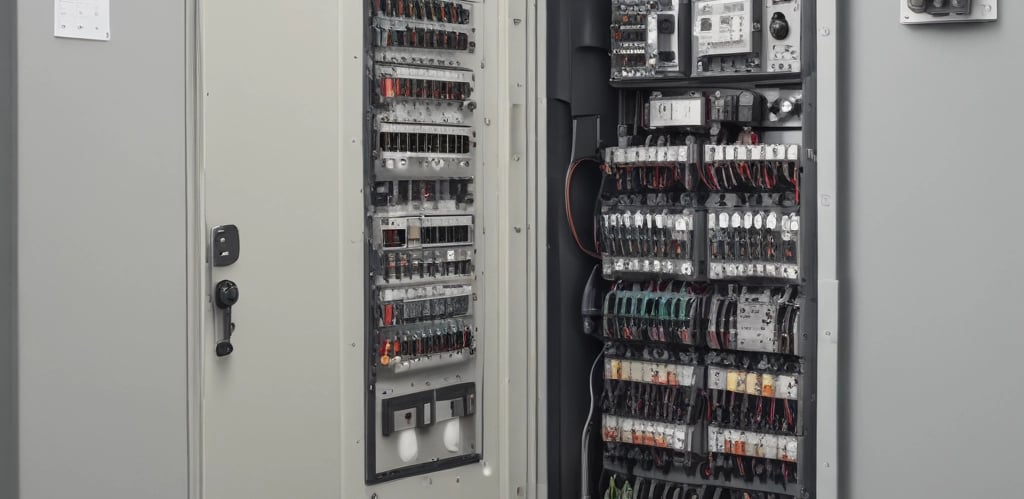 A team of engineers collaborating on a technical project in a modern workspace.