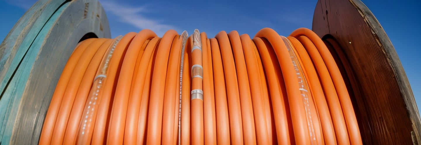 Spool of fiber optic cables